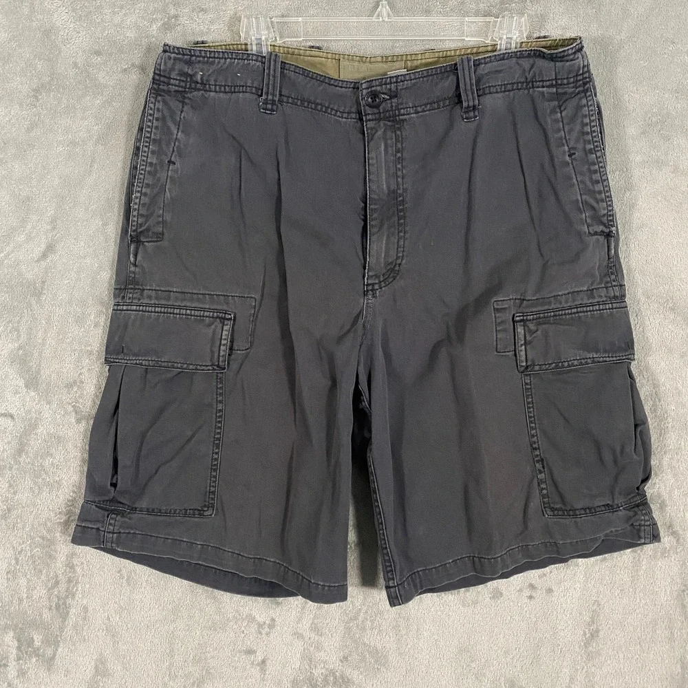 Old Navy Cargo Shorts Sz 34 Gray Cotton‎ Relaxed Fit Y2K Skater Grunge Utility